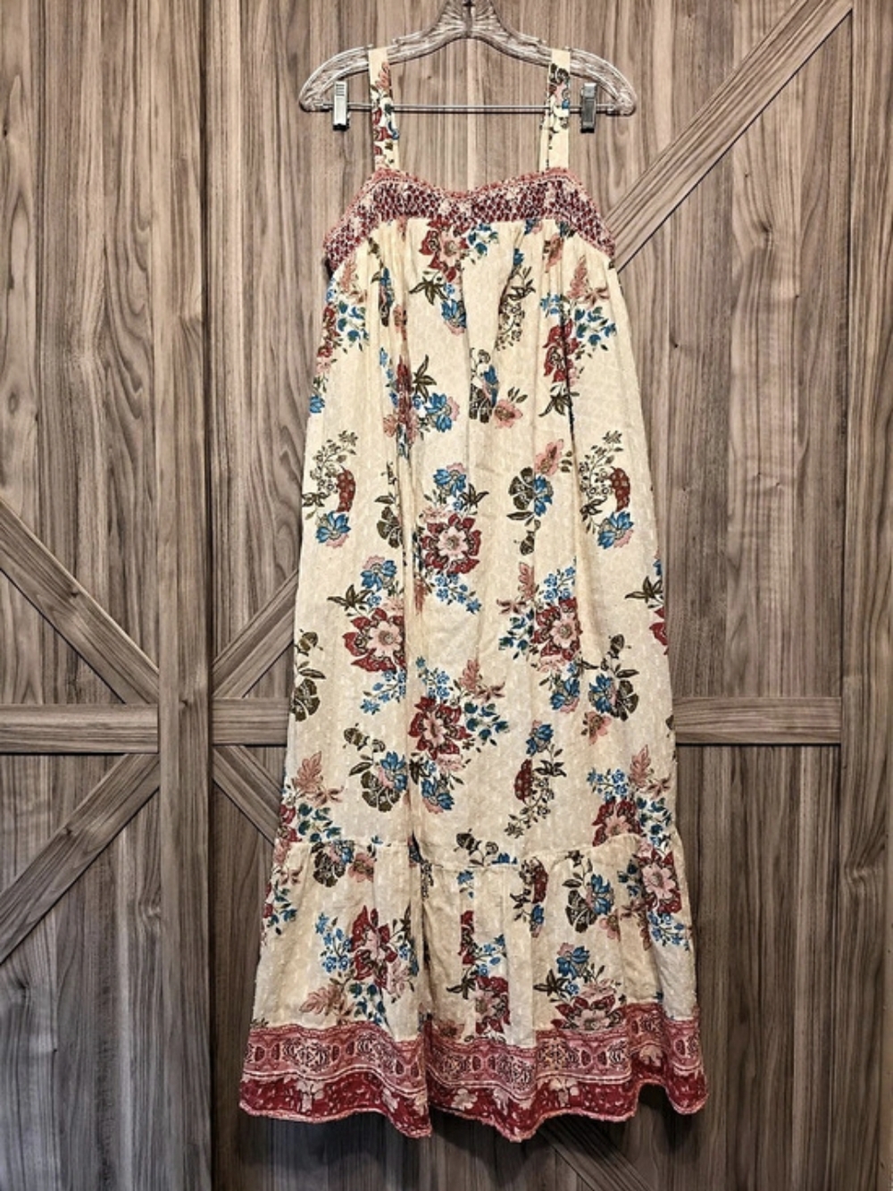 Lane Bryant Smocked Square Neck Floral Maxi Dress